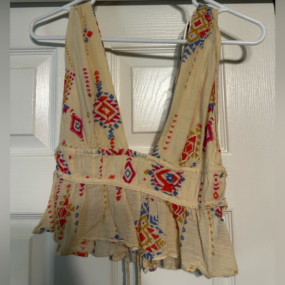 Zara Cream Scarf with Colorful Accents